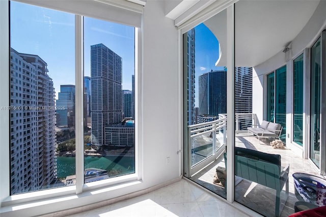 balcony featuring a view of city