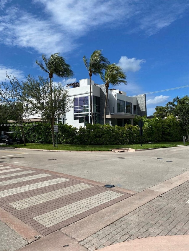 view of road with curbs