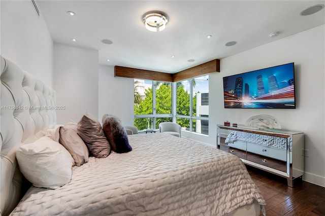 548 Fernwood Rd Unit 548, Key Biscayne, FL 33149 - bedroom featuring recessed lighting, baseboards, and dark wood-style floors