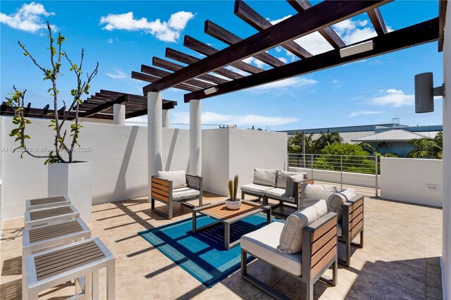 548 Fernwood Rd Unit 548, Key Biscayne, FL 33149 - view of patio / terrace featuring an outdoor living space and a pergola