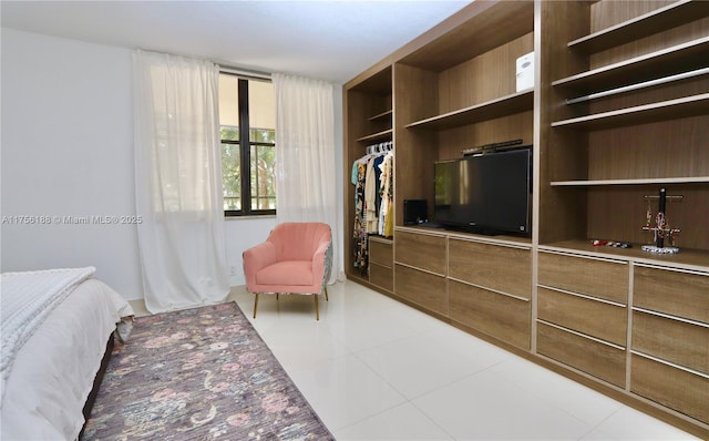 bedroom with tile patterned flooring