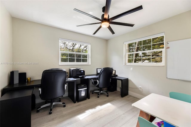 1970 SW 115th Ave, Davie, FL 33325 - office featuring baseboards, ceiling fan, a wealth of natural light, and wood finished floors