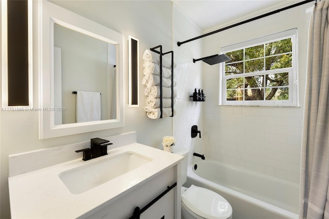 1970 SW 115th Ave, Davie, FL 33325 - bathroom featuring toilet, shower / bathtub combination with curtain, and vanity