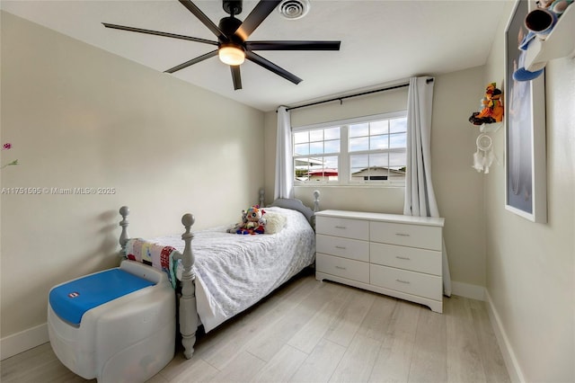 1970 SW 115th Ave, Davie, FL 33325 - bedroom featuring light wood-style floors, a ceiling fan, and baseboards