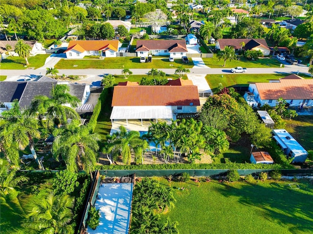 aerial view with a residential view