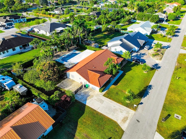 bird's eye view with a residential view