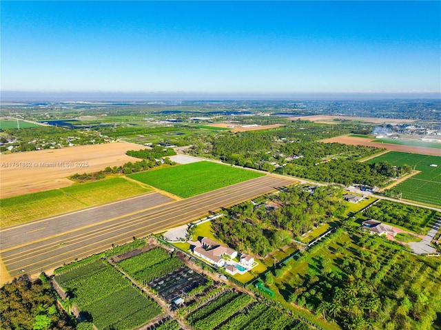 drone / aerial view with a rural view