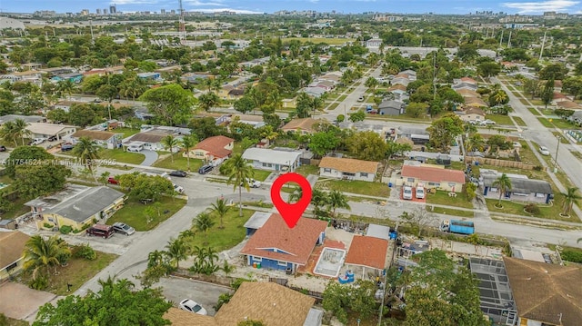 bird's eye view featuring a residential view