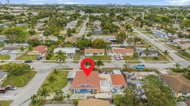 drone / aerial view with a residential view