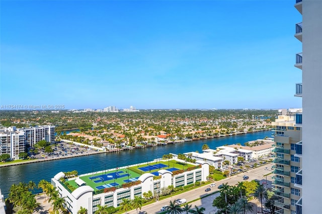 property view of water featuring a view of city