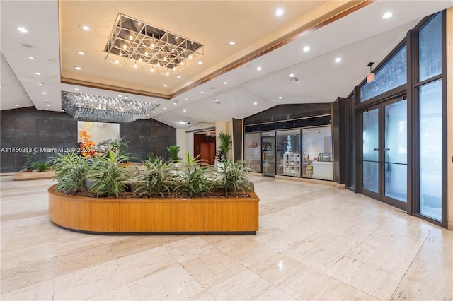 reception area with french doors