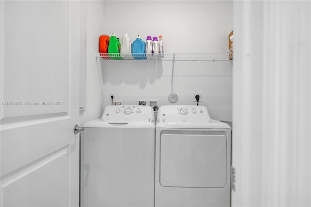 laundry room featuring laundry area and independent washer and dryer