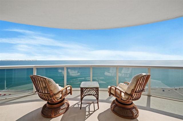 balcony with a water view