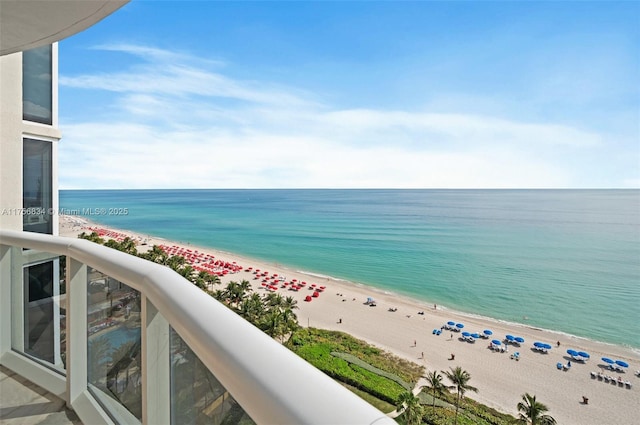 water view with a view of the beach