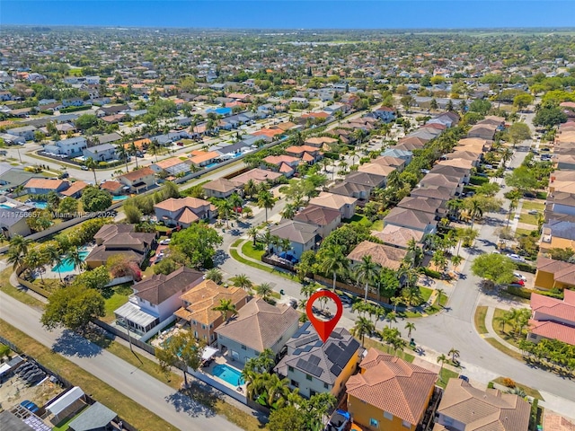 aerial view featuring a residential view