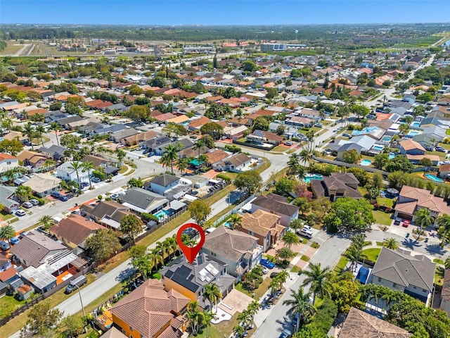 bird's eye view with a residential view