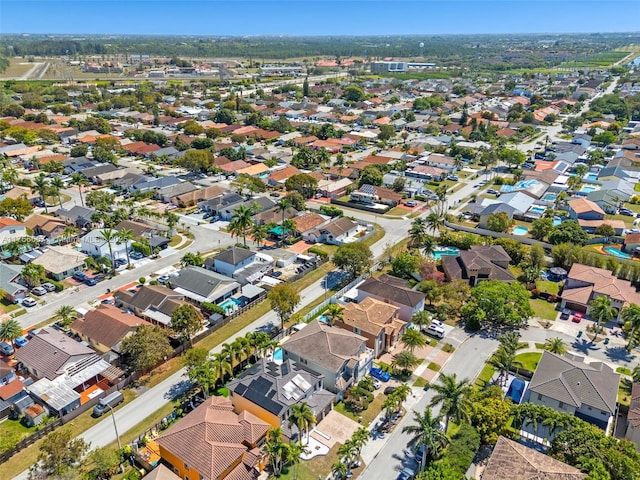 aerial view with a residential view