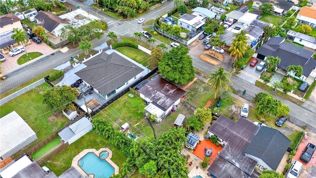 birds eye view of property with a residential view