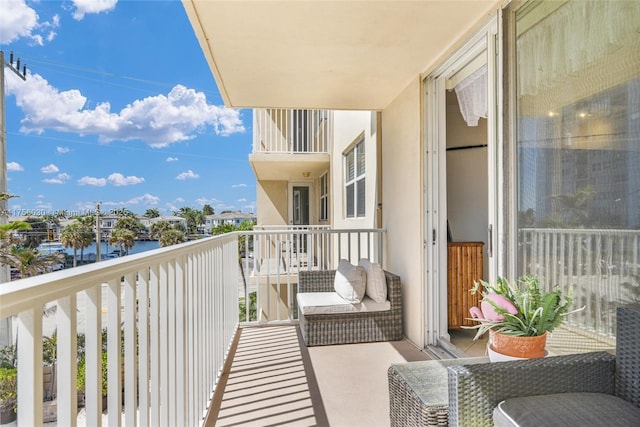 balcony with a water view