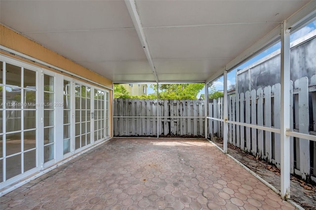 view of unfurnished sunroom