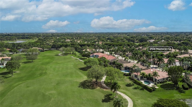 bird's eye view featuring golf course view