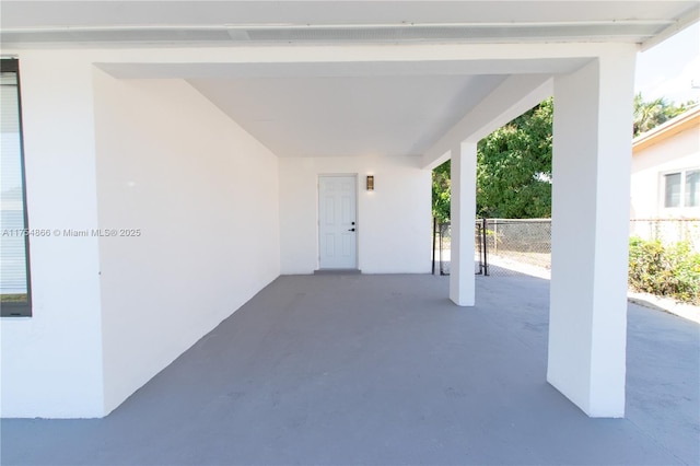 view of patio / terrace featuring fence