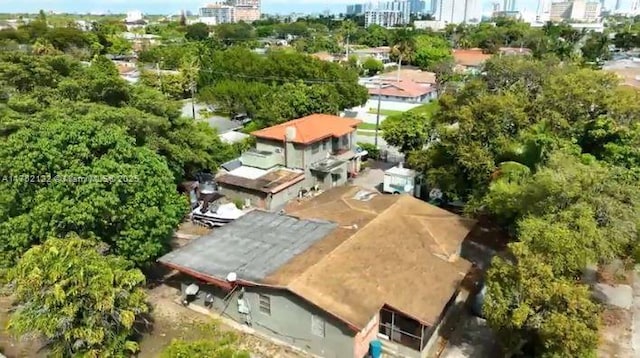 aerial view with a city view