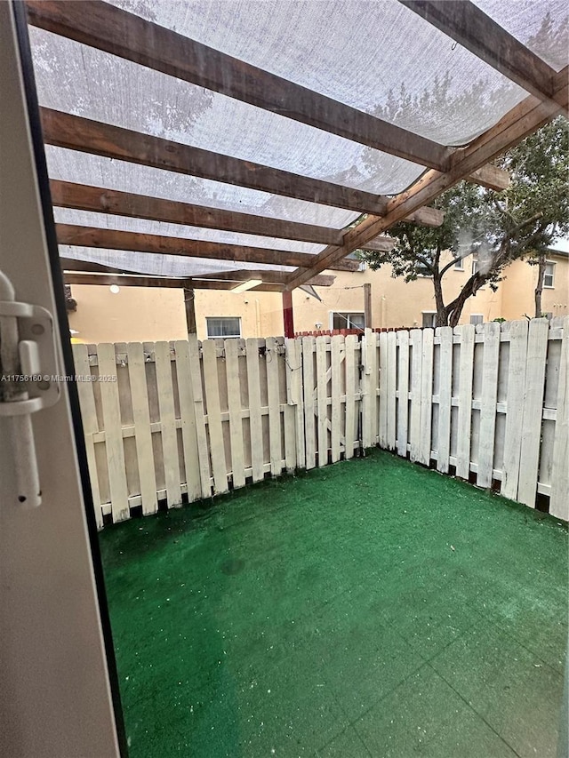 view of yard featuring fence