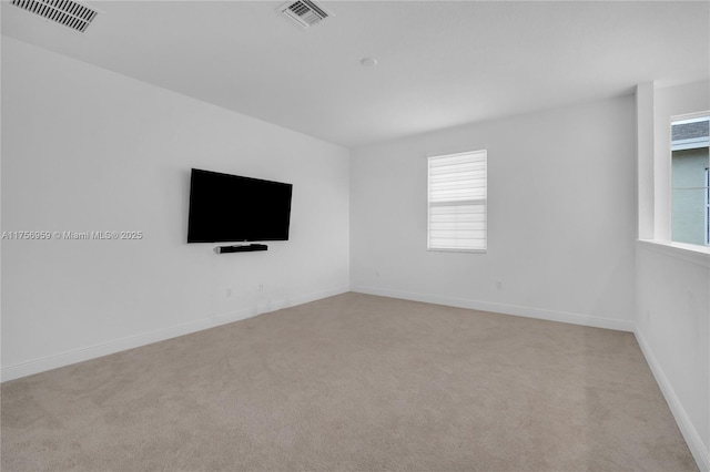 interior space featuring visible vents and baseboards