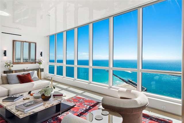 100 S Pointe Dr Unit 2803, Miami Beach, FL 33139 - living area featuring a water view