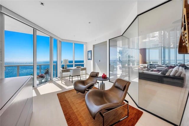 100 S Pointe Dr Unit 2803, Miami Beach, FL 33139 - sunroom / solarium featuring a water view