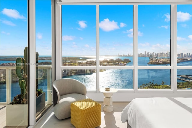 100 S Pointe Dr Unit 2803, Miami Beach, FL 33139 - bedroom featuring a skyline view and a water view
