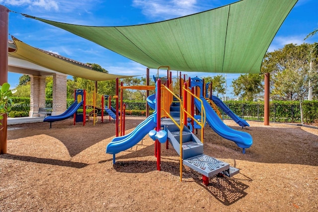 view of community jungle gym