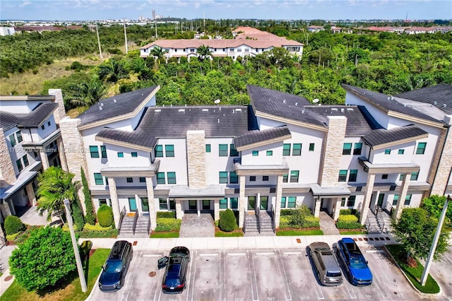 drone / aerial view with a residential view