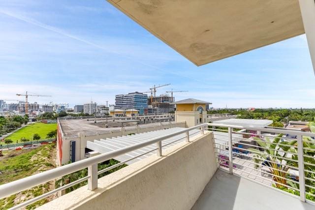 balcony featuring a view of city