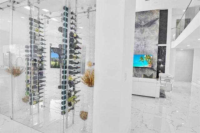 2578 NW 63rd Ln, Boca Raton, FL 33496 - wine room with stone wall and marble finish floor