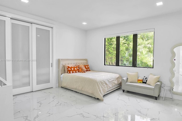 2578 NW 63rd Ln, Boca Raton, FL 33496 - bedroom featuring marble finish floor, a closet, and recessed lighting
