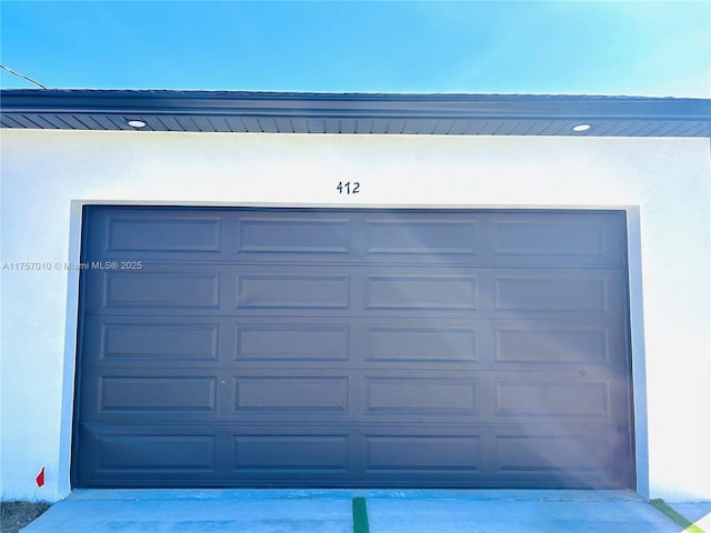 view of garage