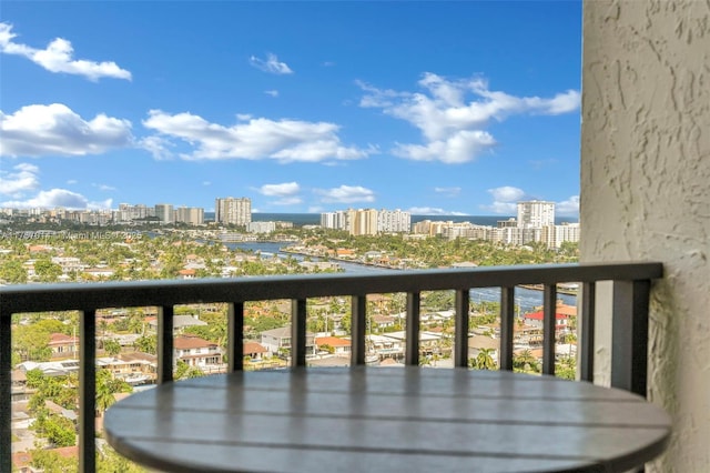 balcony with a city view