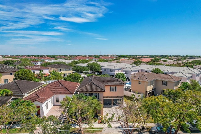 aerial view with a residential view