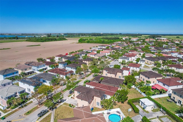 bird's eye view with a residential view