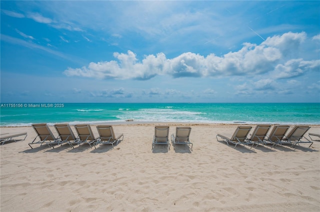 property view of water featuring a view of the beach