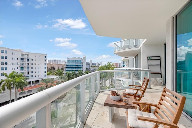 balcony with a city view