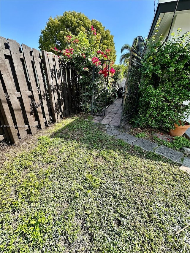 view of yard with fence