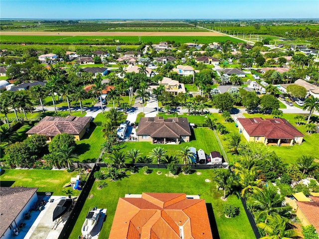 birds eye view of property with a residential view