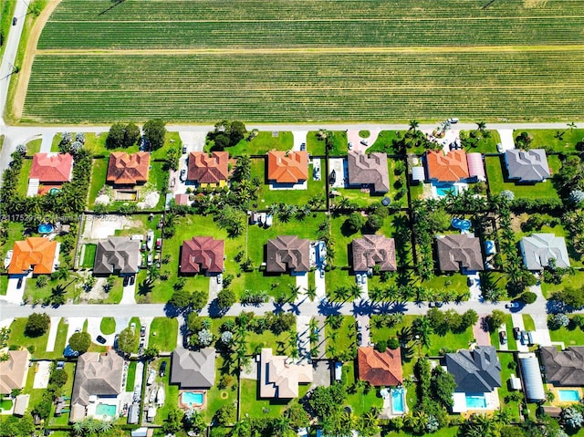 birds eye view of property with a residential view