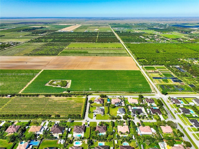 bird's eye view with a rural view