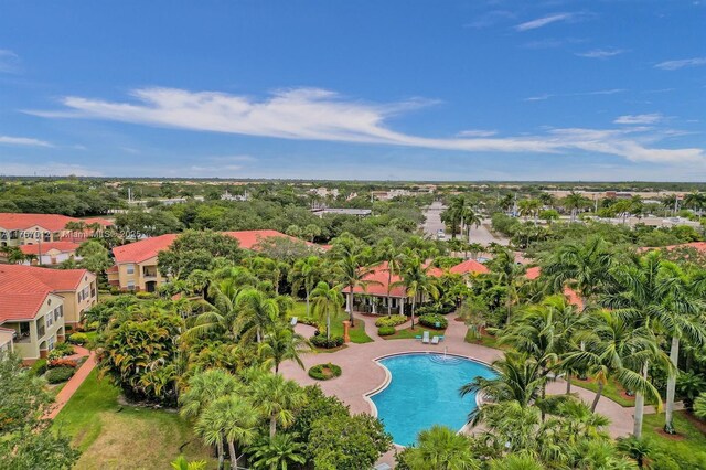 bird's eye view with a residential view