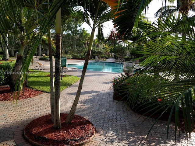 community pool featuring a patio area