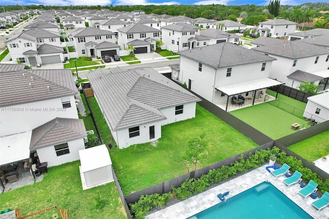 12735 SW 211th St, Miami, FL 33177 - aerial view of residential area featuring a pool area